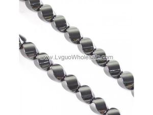 Non magnetic Hematite Beads, Twist,different size for choice & Customized,Hole:Approx 1mm, Length:Approx 15.7 Inch, Sold By Strand